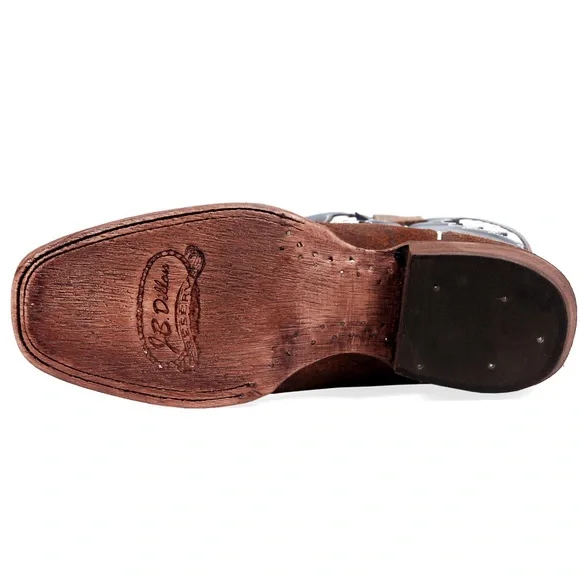 J.B. Dillon Reserve Morning Glory Cowboy Boots with Eagle Motif - Picture 7 of 16